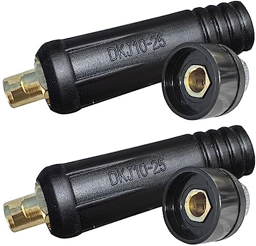EATBALE WIG-Schweißkabel Panel Stecker und Buchse DKJ10-25 & DKZ10-25 180Amp Schnellmontage Schwarz Farbe 4 Stück