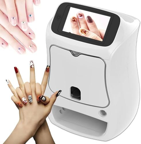 YANGYMM Digitaler Mobiler Nail-Art-Drucker, 3D-Nageldrucker Nagelkunstdrucker Digitaler Nagelkunstdrucker, Personalisierte Nagelkunstmaschine, mit Touchscreen, für Den Heimgebrauch Nagelsalon