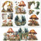 OLYCRAFT 3 Stück/Set Wald Abziehbilder Zum Aufreiben Für Möbel Und Kunsthandwerk 15x30cm Wichtel Pilz Schmetterling Möbelaufkleber Häuser Transferaufkleber Abziehbilder Zum Aufreiben