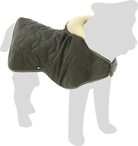 Flamingo Hundemantel Winter – Ushi Khaki – 30cm – warm & modisch – Polyester – wasserabweisend – Fleece-Innenfutter – Klettverschluss – reflektierend – Geschirröffnung