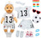 Puppenkleidung für 12-14 Zoll Baby Puppen, 12 Fußball Puppen Kleidung Zubehör mit Shirt Shorts Socken Schuhe Stirnband Haarbänder Bracers Fußball für 30-35 cm Neu Baby Puppe Kleidung Geschenk
