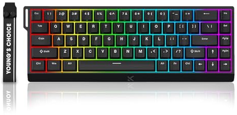 ZMX MCHOSE ACE 68 Magnetschalter, RGB-Gaming-Tastatur, 60 % Hall-Effekt, schneller Auslöser, einstellbare Betätigung, Hot-Swap-fähig, kabelgebunden, mechanische Tastatur, 8 K Hz, Abfragerate für PC