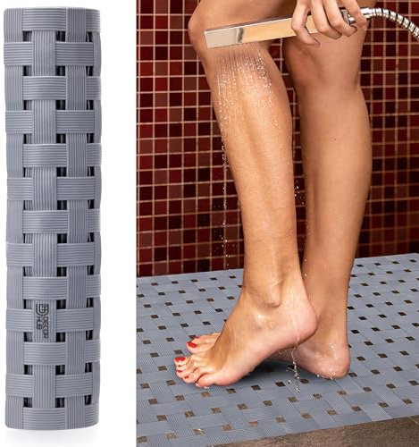Tappetino Doccia Antiscivolo Decor Hub 39x 69 cm, Tappetino Bagno per Vasca, Tappeto con Texture Massaggiante