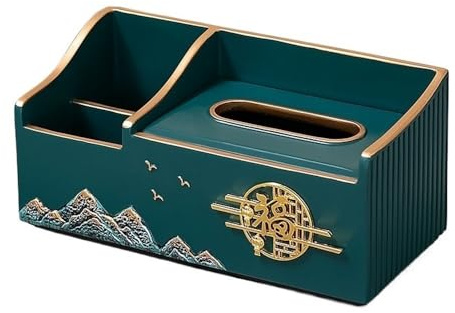 Toilettenpapier-Aufbewahrungsbox, multifunktionaler Taschentuchbox-Abdeckungshalter for Wohnzimmer, Schlafzimmer, Büro, Grün