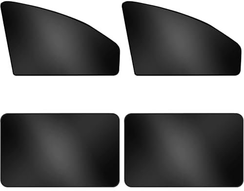 Parasol de coche para niños, 4 unidades, parasol magnético para coche, para bebé/mascotas, con protección contra rayos UV y privacidad, blanco plateado