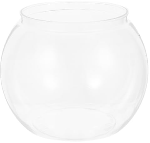 Toddmomy Transparent Plastic Goldfish Bowl Fish Tank for Office Desk Home Decor Breeding Box for Small Fish and Turtles Impact Resistant Design for Aquatic Display