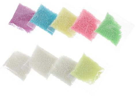VINTORKY Leuchtender Sand 9 Farben Satz Fluoreszierendes Pulver Für Wunschflaschen Und Selbstgemacht Dekoration Im Dunkeln Glow The Dark Sandpartikel
