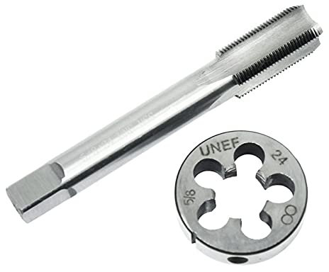 Jeu de tarauds et filières 5/8''-24 en acier rapide à droite pour restauration de filetage