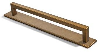 khtumeware Schrankgriff aus antikem Messing, mit Rückplatte, robuste Griffe mit Bodenplatte, Schrank-Hardware, Schubladengriffe, Küchenschrank, 5 Stück