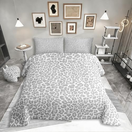 Homewish Simuliertes Geparden Bettwäsche 135x200 für Kinder Erwachsene,Leopard Drucken Tröster Abdeckung,Tier Haut Textur Bettbezug Set Bauernhaus Rustikal Bettset Mit 1 Kissenbezug Raumdekor