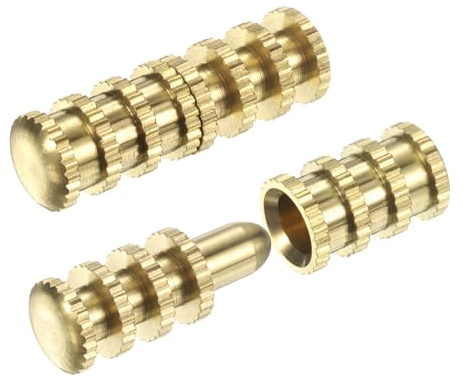 PATIKIL Perno Per Tavolo A Foglia 8x30mm, 10 Pezzi Connettori A Manica Per Tavolo In Ottone Perno Di Allineamento Per Mobili Scrivania, Dorato