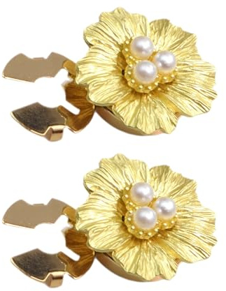 Perl Blumen Knopfabdeckungen - 2er Set Kleidung Knopfabdeckungen | Blumenförmige Perl Manschettenknopf Verzierung für Oberhemden Damen Herren - Damen Blusenkleid Accessoires