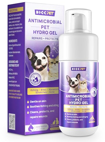 HICC PET Wundgel Für Hunde & Katzen, Wundsalbe für Hunde 100ml, Heilt Wunden, Lindert Entzündungen, Beugt Infektionen vor, Behandelt Bisswunden, Kratzer und Hautgeschwüre, Natürliche Inhaltsstoffe