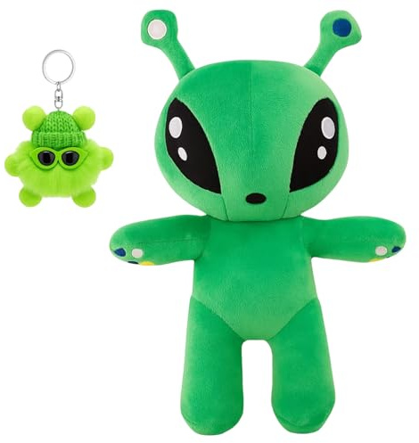 35cm Alien Kuscheltier, Weiches Alien Plüschtier mit Schlüsselanhänger Plüsch & Mini-Kohle-Anhängern für Haus Schlafzimmer Dekoration Nur für Personen ab 15 Jahren Nur für Nutzer ab 15 Jahren