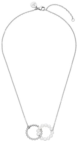 Purelei Infinity Pearl Kette – wasserfest & verstellbar | Edelstahlkette mit ineinander verschlungenen Ringen & Perlen | 14K/18K Vergoldung | Symbol für Verbundenheit & Ewigkeit
