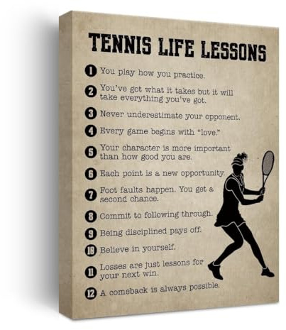 EKFBQBGW Tennis Inspiration Poster - Motivational Wall Art for Tennis Players and Coaches Unframed,12x18inch(30x45cm)