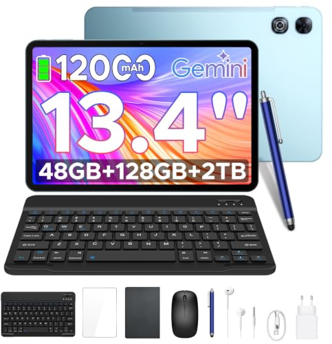P13 Tablet 13.4 Pollici 2.4K Tablet Android 16 120Hz 48GB+128GB/2TB TF,Blu