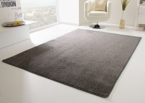 Steffensmeier Kurzflor Teppich Cambridge, Wohnzimmer, Schlafzimmer, in Anthrazit, Größe: 240x290 cm