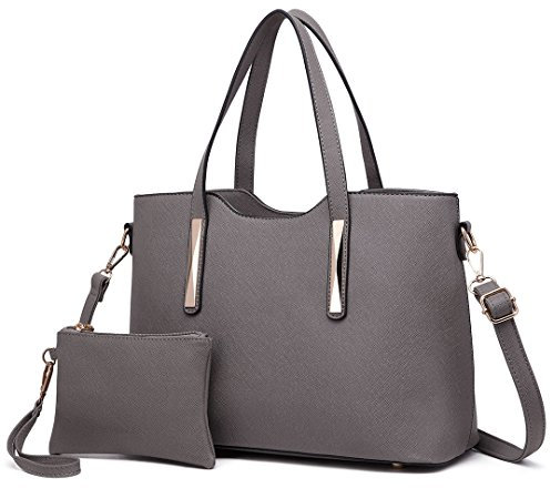 Miss Lulu Women Handbag Fashion Ladies Bag Pu Saffiano Leather Top Handle Bags 2 Pieces Tote Shoulder Handbags for Women