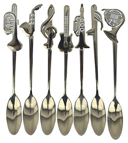 AYOMI - 4 cucchiaini da tè a forma di cuore, in acciaio inox finemente lucidato