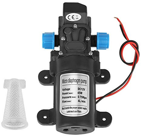 Pompa Autoadescante DC 12V 45W Pompa a Diaframma con Pressostato 4 L/min Caravan/Barca/Camper/Giardino