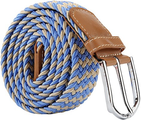 XJSGS Men Belts,Elastic Braided Stretch Belt, Elastic Belt for Mens, Men Women Multicolor Casual Belts