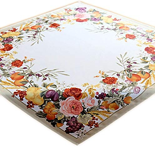 Raebel Tischdecke 110x110 cm Pflegeleicht Mitteldecke Decke Rosendecke Herbst Sommer Druckdecke Rosendecke Stoff Pflegeleicht 100% Polyester