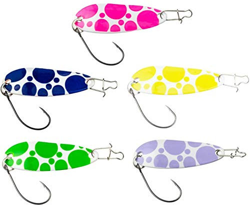 FISHINGFAY Set Spoon BUBBLY, Poids: 3,6 grammes, longueur: 3,6 cm, leurres pour la truite, cuillères pour la truite, appâts pour la truite Pour la pêche à la truite, à l'omble chevalier et à la perche