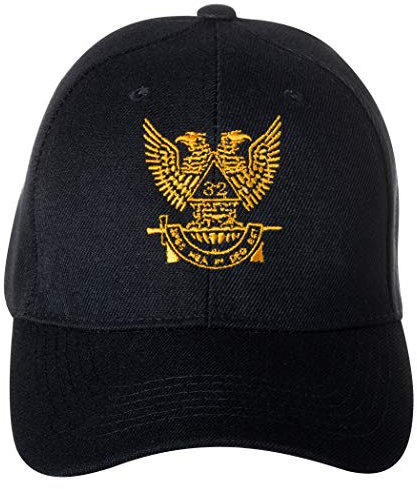 Artisan Owl 32nd Grad Scottish Rite Freimaurer Bestickt Schwarz Baseball Cap - Schwarz - Einheitsgröße