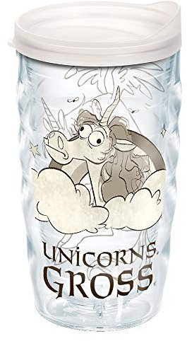 Tervis Disney-Onward Unicorns Bicchiere Isolato con Involucro e Coperchio Smerigliato, Tritan, Trasparente