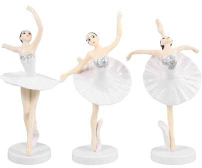 3 Stück Ballerina Mädchen Ballett Tänzerin Statue Figuren Ornamente Kuchen Topper Geburtstagsfeier Begünstigt für Tänzer