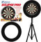 Designa Darts Travel Stand Tripod Board Holder + Unicorn Eclipse Dartboard + Surround