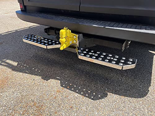 METEC Série AKT | Marchepied arrière 1200 pour attelage, Acier INOX perforé