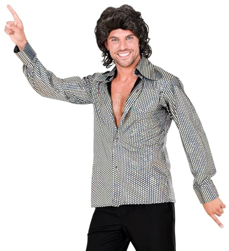 W WIDMANN MILANO Party Fashion - 70er Jahre Disco Hemd | Für Herren, retro Langarmhemd Karneval, Kostüm im 70's Stil