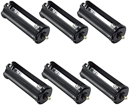 bnafes Lot de 6 boîtiers cylindriques pour 3 piles AAA 1,5 V Noir