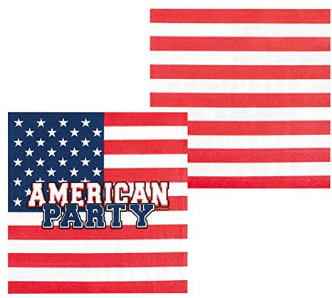 Set 20 Paper napkins 'AMERICAN PARTY' (33 x 33 cm)