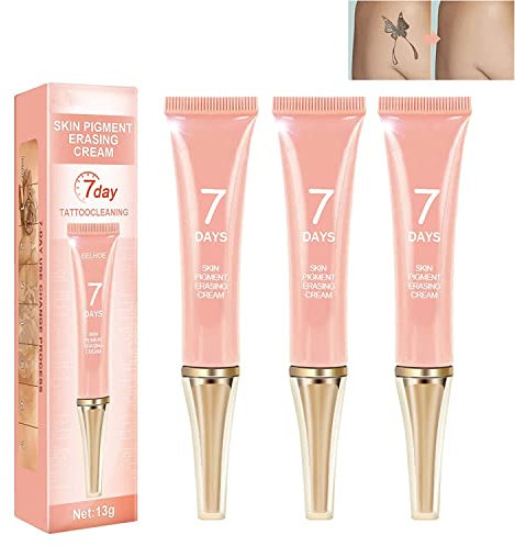 WICKYPRINCE 7 Tage Permanent Tattoo Entfernung Creme - Skin Tattoos Remover Gel - Maximale Stärke - Körper Tattoo Reinigung (3PCS)