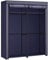 SONGMICS RYG002I02 Kleiderschrank aus Stoff mit Stangen zum Aufhängen, Kleiderständer, faltbar, für Schlafzimmer, Büro, 140 x 43 x 174 cm, Dunkelblau