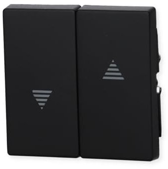 Schneider Electric Merten Wippe für Rollladenschalter und -taster, 2-fach, System M, schwarz matt, Artikelnummer MEG3855-0403