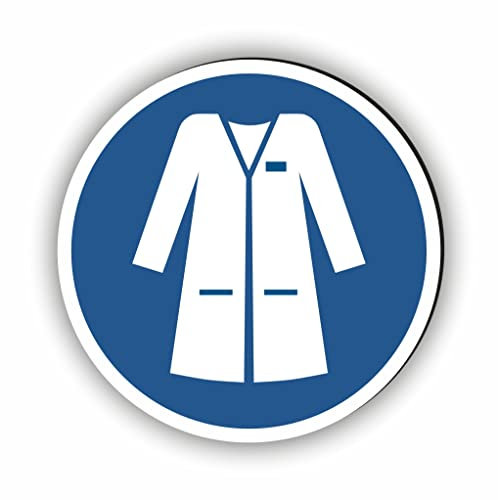 Gebotszeichen nach DIN EN ISO 7010 - Laborkittel tragen Gebotsschild ist als Sicherheitszeichen in jedem Betrieb unerlässlich (M059)