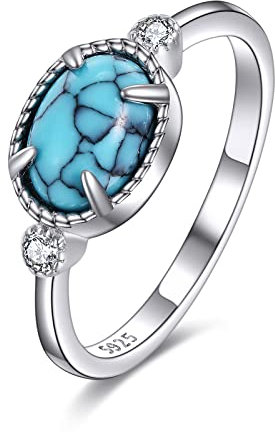 VONALA Türkis Ring Silber 925, Stimmungsring Damen Anxiety Ring Türkis Schmuck Geschenke für Damen (8)