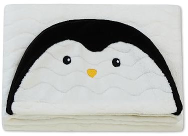 SONARIN Saugfähige Baby Badetuch mit Kapuze,Super Weich Baby Kapuzenhandtuch Niedliches Tier Kinder Waschlappen Bademantel Babydecke Pucktuch für Mädchen Jungen 80 x 125 cm(Pinguin)