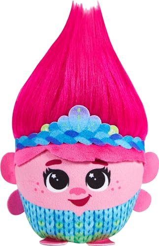 Mattel ​DreamWorks Trolls Band Together Hairmony Mixers Queen Poppy Plüschtier mit Sound, 15,2 cm weiche Puppe, inspiriert vom Film, interaktive Harmonisierung
