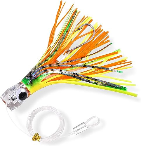 Salzwasser Angelköder für Thunfisch, Trolling Köder Oktopus Angelköder Schleppköder für Mahi Marlin Thunfisch Delfin Wahoo Hai Tiefseefischen Köder mit Vorfach Haken Tintenfisch Röcke