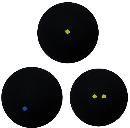 wisoolkic Verbessertes Trainingserlebnis mit Low Speed Gummibällen von Yellow Dot. Gummi ist EIN robuster und langlebiger gemischter Squashball, Blauer Punkt + Single