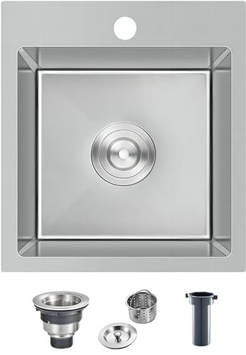 Fregadero de acero inoxidable para fregadero de cocina de esquina de un solo tazón 38 x 43 cm SUS304 Base de fregadero de cocina de acero inoxidable Agujero prefabricado