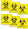 6 Stück Biohazard Warnhinweis Aufkleber 5x5cm Chemie toxisch Bakterium Virus Labor Corona Toxine Erreger Praxis UV Schutz laminiert wasserfest Digitaldruck Warnung Achtung Farbe: Gelb