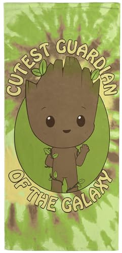 Jay Franco Marvel Guardians of the Galaxy Groot Kinder-Badetuch, Pool-Strandtuch, super weich und saugfähig, 100 % Baumwolle, Maße: 71 x 147 cm