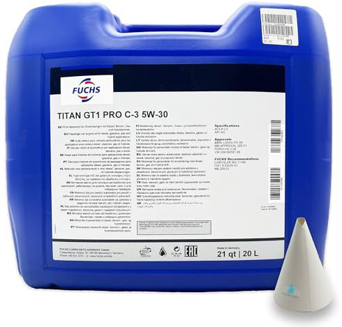 20 L Fuchs Titan Pro C-3 5W30 | passend für VW504.00 | VW507.00 | BMW LONGLIFE-04 | MB-FREIGABE 229.51 | PORSCHE-C30 | VW 504 00/507 00 20 Liter | Motoröl | Motorenöl | 5W-30