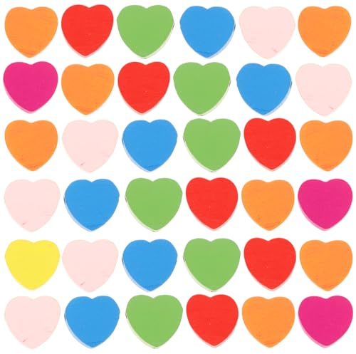 NUOBESTY 50Pcs Heart Shaped Wooden Beads 0.67 Inch Jewelry Spacer Beads for DIY Valentines Day Crafts Necklace Bracelet Making